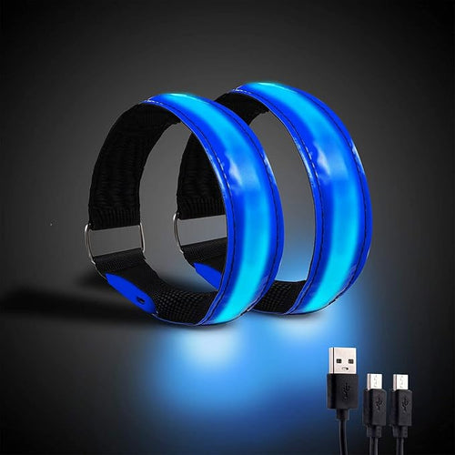 2 Pack Rechargeable LED Reflective Armband, High Brightness High Visibility by OMKHE