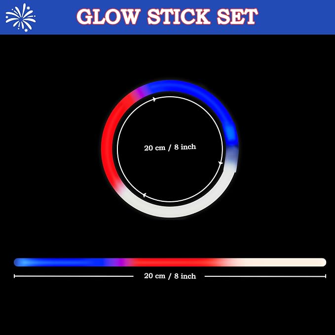 JOYIN 72 Pcs July 4th Glow Sticks Bulk - Image 2