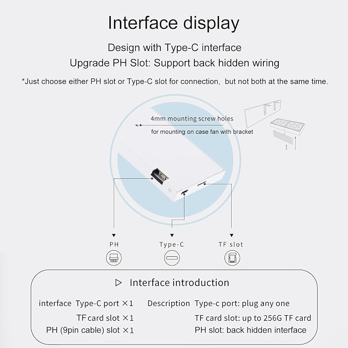 WOWNOVA 8.8" Computer Temp Monitor, 1 Click 1 Cable to Get Started Quickly PC - Image 4