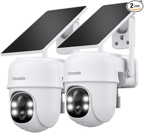 2K Cameras for Home Security-2.4G WiFi Outdoor Camera Wireless Solar/Battery by Cinnado