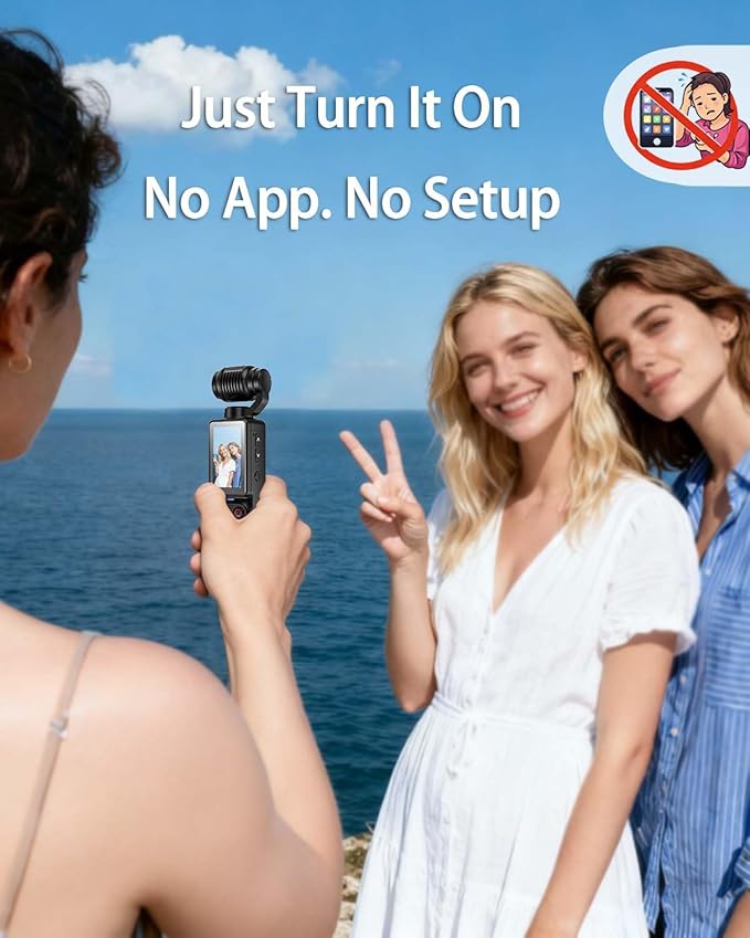 Vlogging Camera with 180° Rotating Lens, Pocket Body Camera with Audio & Video - Image 3