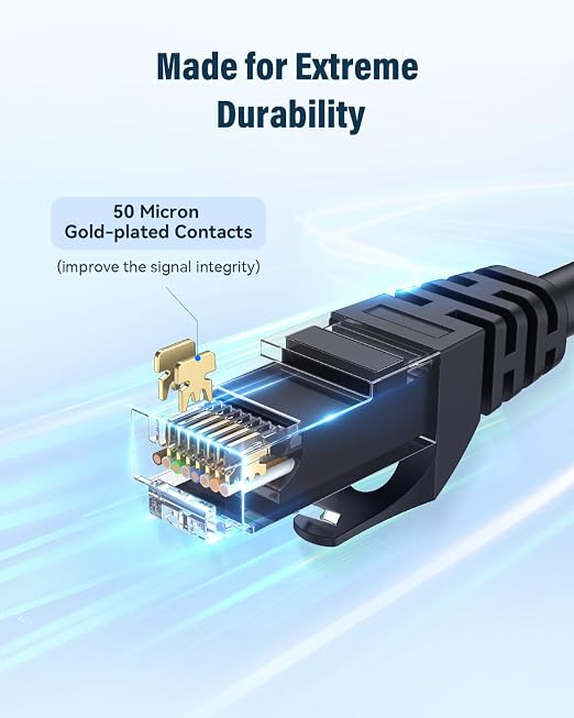 Cat 6 Ethernet Cable 10ft, High Speed 10Gbps Network Cable, UTP 24AWG Flexible - Image 5