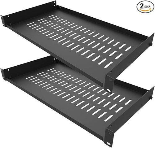 2 Pack of 1U Disassembled Vented Cantilever Server Rack Mount Shelf 10" Deep by JINGCHENGMEI