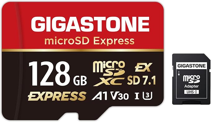 【Designed for Switch 2】 GIGASTONE 128GB microSD Express R/W 880/500MB/s SDXC by Gigastone