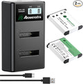 NP-45 NP-45A NP-45B NP-45S Battery 1300mAh*2 & Dual Charger Compatible by Unknown