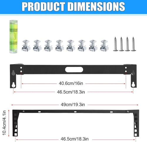 2 Pack 2u Hinged Wall Mount Patch Panel Bracket, 2u Patch Panel Bracket - Image 2