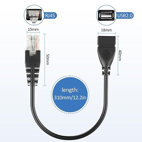 2 Pcs USB to RJ45 8p4c Ethernet Converter, Gigabit Ethernet Extension Cable - Image 2