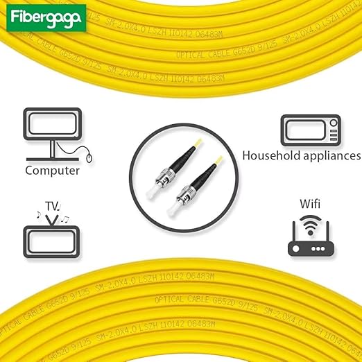 Fibergaga-1m OS2 ST to ST Fiber Patch Cable, Single Mode, Length Option: - Image 3