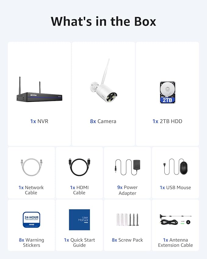 ANNKE Wireless Camera System, 16CH 4K Security NVR, 2-Way Audio, Dual-Band WiFi - Image 9
