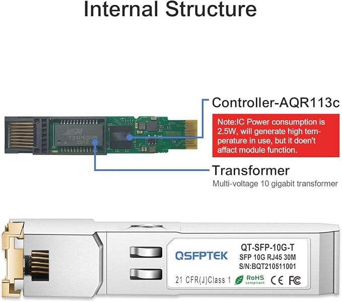 10Gbe SFP to RJ45 Copper Module, 10GBASE-T SFP+ Transceiver, mini gbic - Image 5