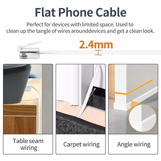 Phone Cable 25 Feet Telephone Line Cord - Image 6