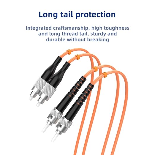OM1 FC to ST Fiber Optic Cable, 70M/229FT Multimode Duplex 62.5/125µm Fiber - Image 5