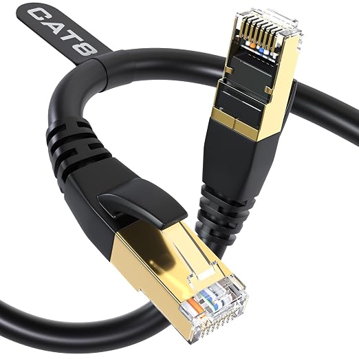 DbillionDa Cat 8 Ethernet Cable 40Gbps 2000MHz, 50FT Supports Cat7 Cat6 Cat5e by +DbillionDa