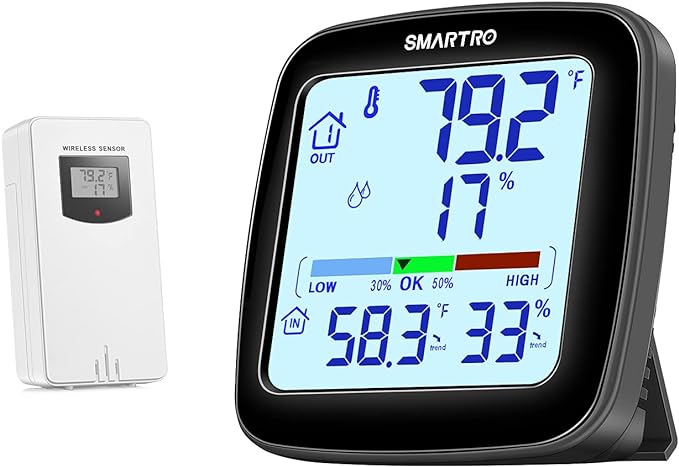 SMARTRO SC92 Professional Indoor Outdoor Thermometer Wireless Digital by SMARTRO