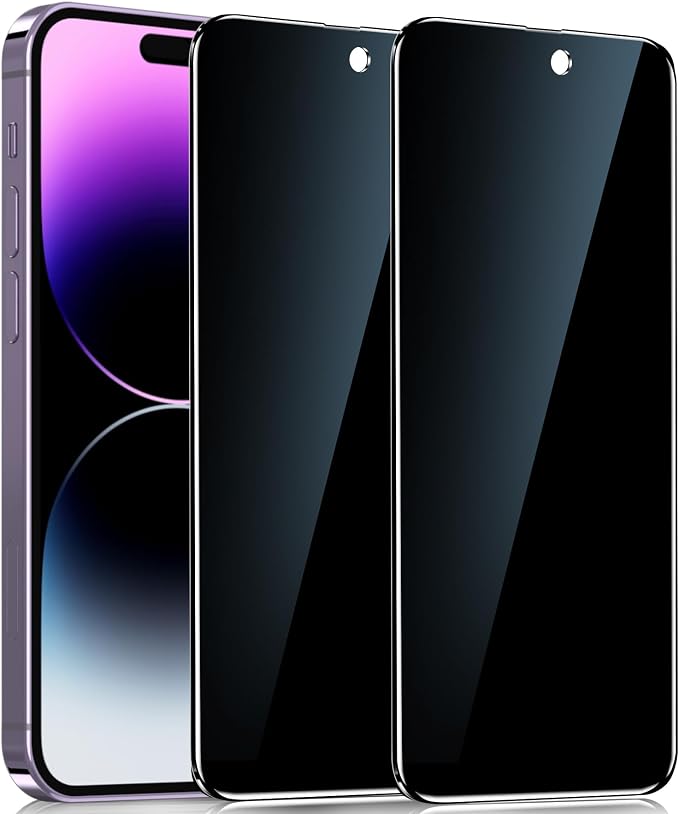 YMHML 2 Pack for iPhone 14 Pro Privacy Screen Protector Tempered Glass by YMHML