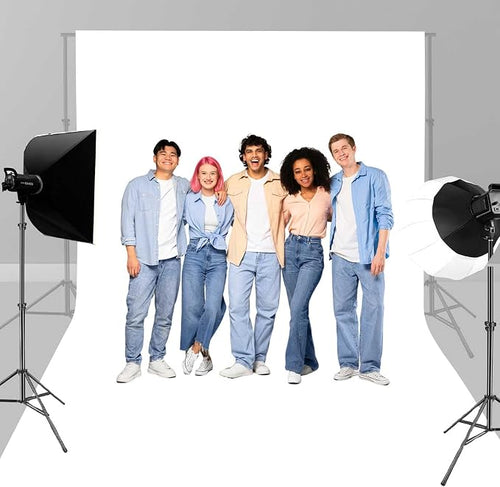 10x8FT White Backdrop for Photography, High Density Polyester Fabric Background by Unknown