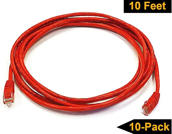 iMBAPrice - 10ft Cat5e Network Ethernet Patch Cable - Red - Image 5