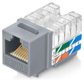 Everest 90° Angled RJ45 Cat6 Keystone Jacks 50-Pack in Gray by EverestMediaSolutions