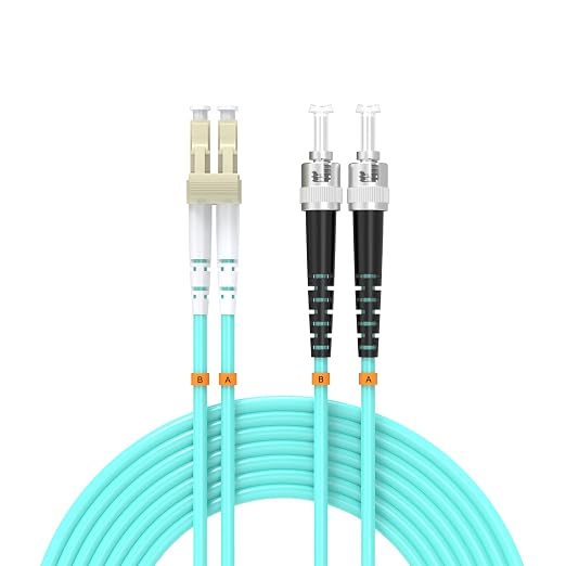 LC/UPC to ST/UPC Fiber Patch Cable OM3 164ft/50meters, 10Gb/Gigabit MultiMode by Buacoz