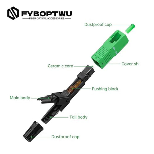 40 pcs SC-APC Fiber Optic Quick Assembly Connector Fiber Optic Fast Connectors - Image 2