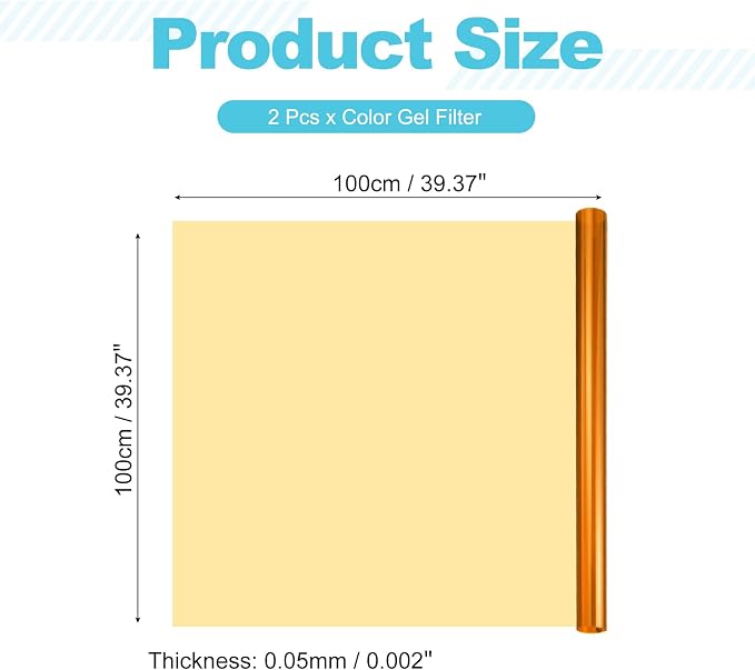 MECCANIXITY Lighting Gel Filter 39.4x39.4 Inch Orange 85A Color Correction Sheet - Image 2