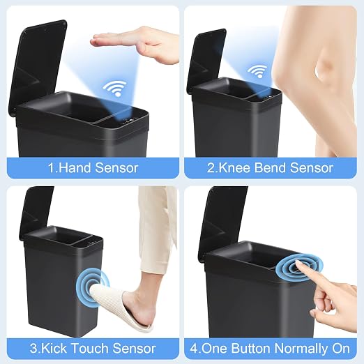 Anborry Bathroom Automatic Trash Can 4 Gallon Touchless Motion Sensor Small - Image 5