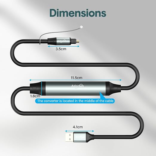 Adoreen Unidirectional USB A 2.0 to Toslink Digital Optical Audio Cable 15 Ft - Image 4