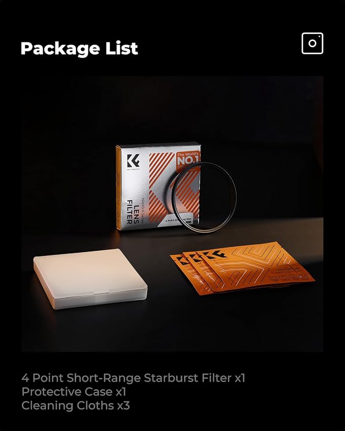 K&F CONCEPT 62mm Variable Short Line Star Lens Filter, Cross Screen Starburst - Image 8