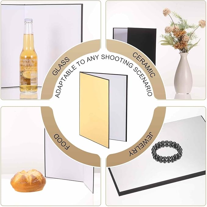 2Pcs 11"x8" Light Reflector 3 in 1 Photography Reflector Cardboards, Foldable & - Image 5