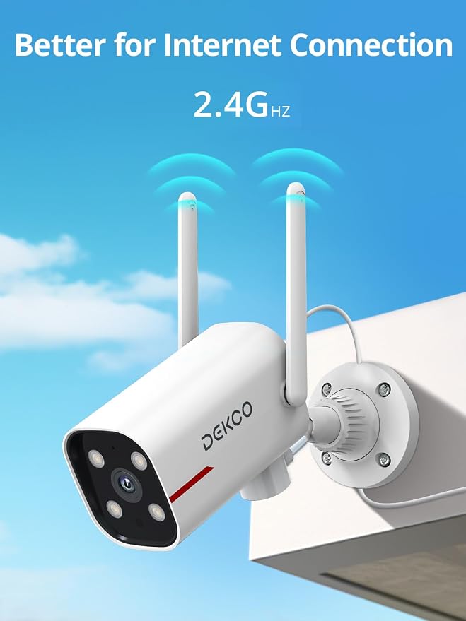 DEKCO WiFi Camera 2K Pan Rotating 180° Wired Outdoor Security Cameras - Image 8