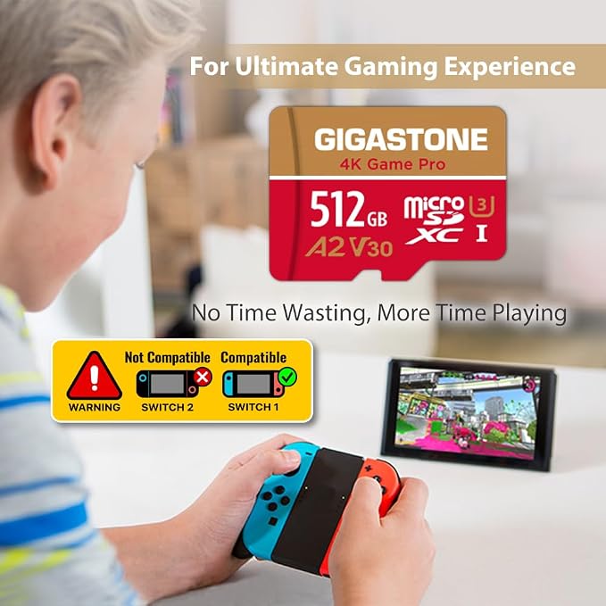 【for Switch 1 Only】 Gigastone 512GB Micro SD Card 2-Pack, 4K Game Pro, MicroSDXC - Image 5