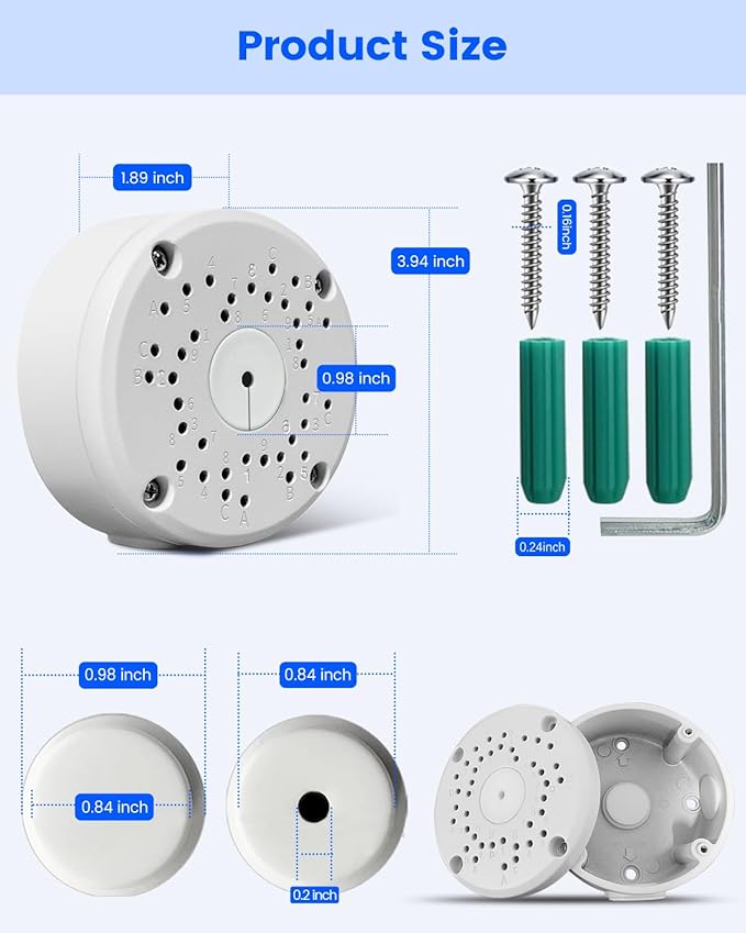 Metal Universal Bullet Security Camera Junction Box, Aluminum Mount Bracket Base - Image 7