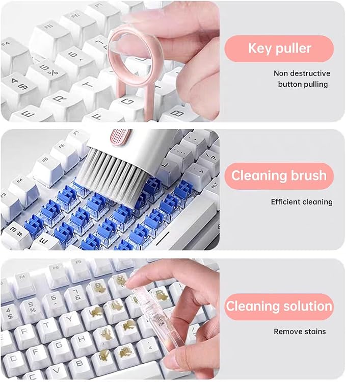 7 in 1 Laptop Cleaning Kit Keyboard Cleaner, Computer Screen Cleaning Brush Tool - Image 4