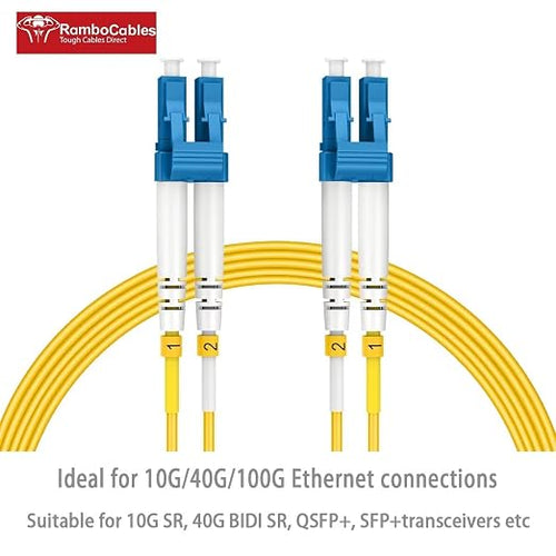 1m OS2 LC to LC Single Mode Fiber Patch Cables, Options 7inch~1000ft, SM - Image 2
