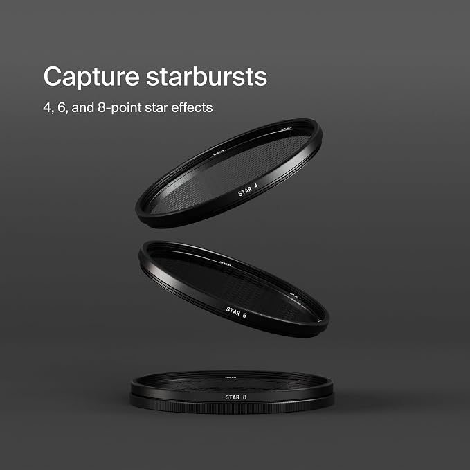 Urth 49mm 3-in-1 Star Lens Filter Kit — 4, 8 Point Starburst Effects - Image 2