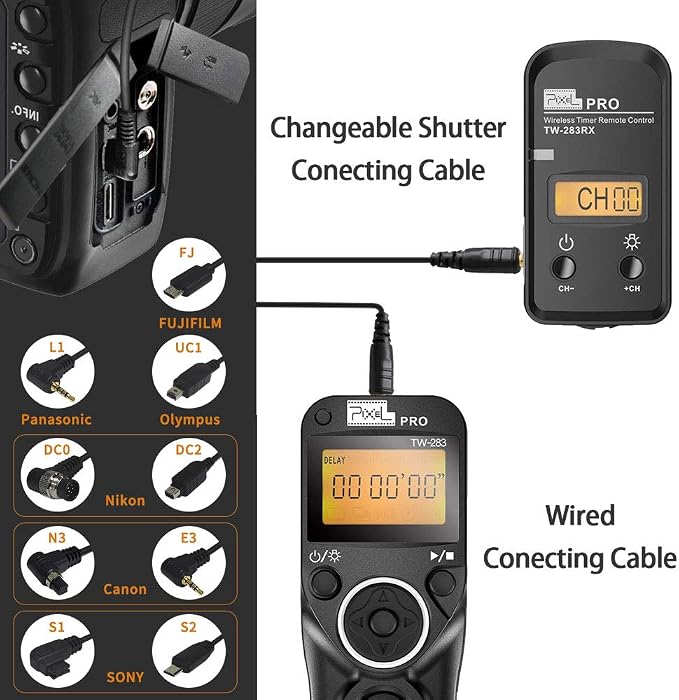 Pixel TW-283 DC2 Wireless Shutter Remote Release Control Intervalometer FSK - Image 7