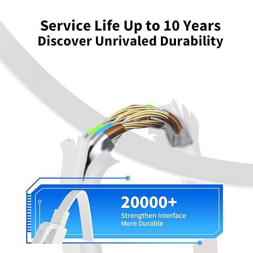 Cat 8 Ethernet Cable 50ft, 100ft 75ft 65ft 40ft 25ft High-Speed Internet Cable - Image 3