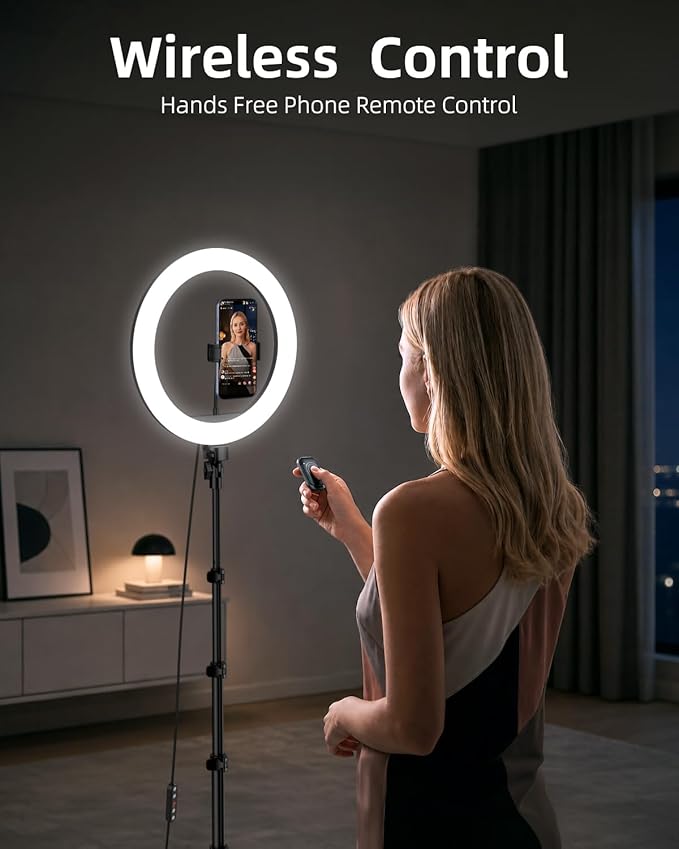 TODI 12" Ring Light with 63" extendable Tripod Stand, Selfie RingLight with - Image 3