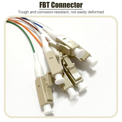4Pack LC UPC 6 Fibers Multimode Bunch OM3 50/125 LC-UPC Fiber Pigtail - Image 2