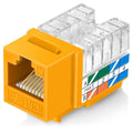 Everest 90° Angled RJ45 Cat6 Keystone Jacks 20-Pack in Yellow by EverestMediaSolutions
