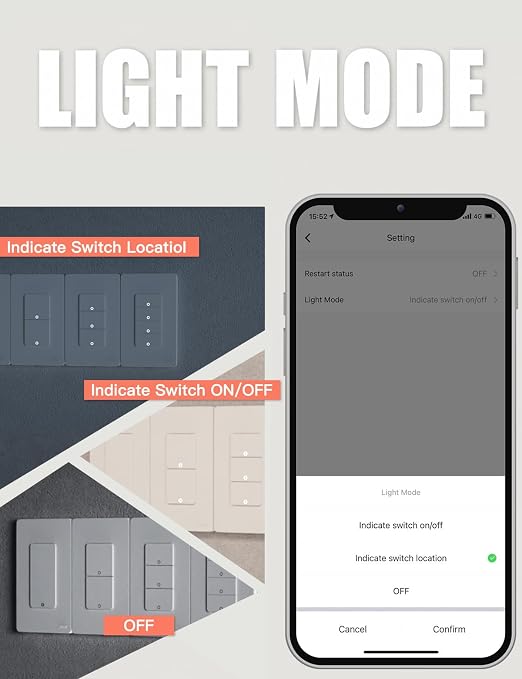MOES 2nd Generation Wi-Fi Smart Light Switches, Neutral Wire Required, - Image 8