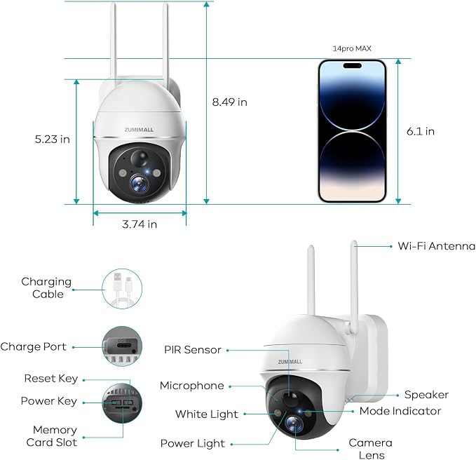ZUMIMALL Solar Security Cameras Wireless Outdoor, 360° View Outdoor Camera - Image 8