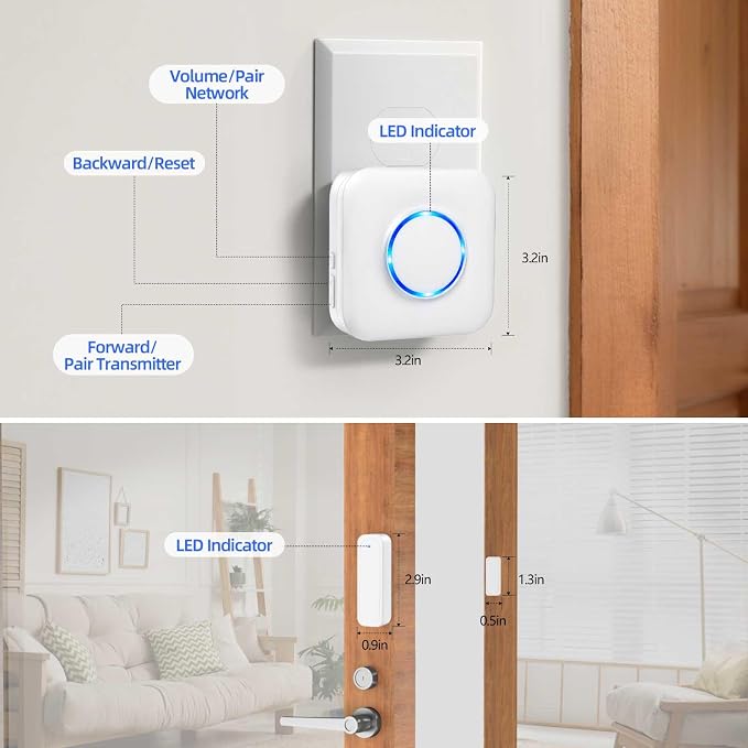 WiFi Door Sensor Chime, Smart Door Open Alert Window Sensor - Image 9