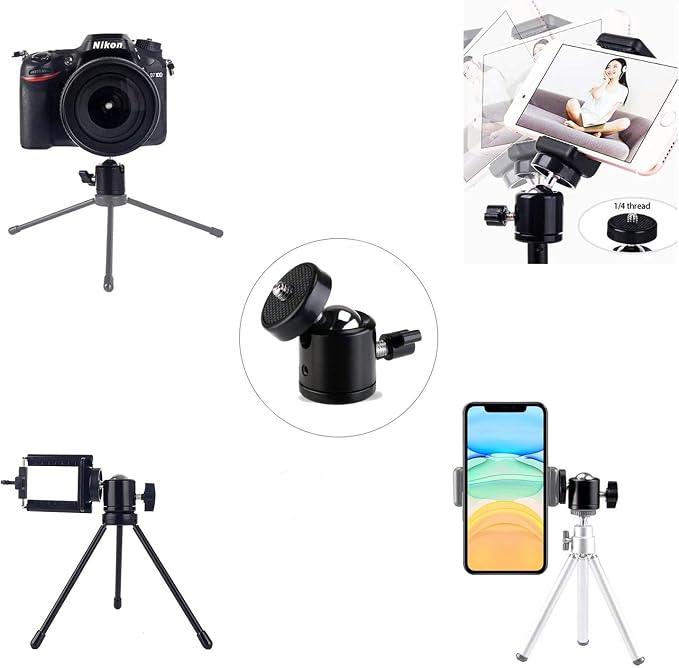 Universal 1/4" Swivel Mini Ball Head Screw Tripod Mount（2 Pack）, EszkozTA360 - Image 7