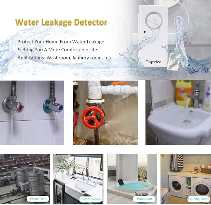 Water Leak Detector Alarm, 120dB Flood Alert - Image 7