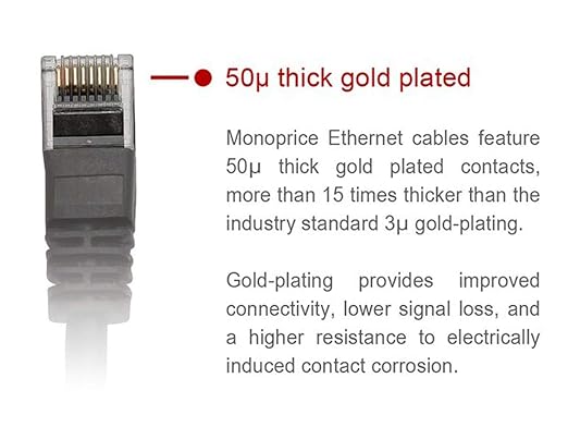 Monoprice Cat6 14ft Red Crossover Patch Cable UTP 24AWG 550MHz Pure Bare Copper - Image 3