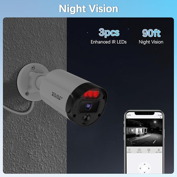 【130° Ultra Wide-Angle & 2-Way Audio】 4K Outdoor Wired Security Camera System - Image 8