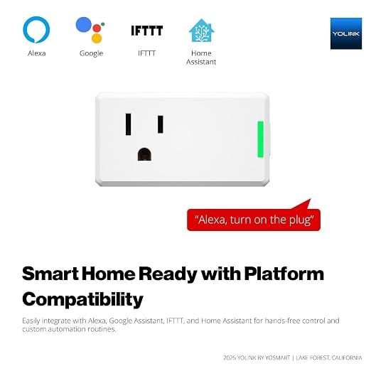 YoLink Smart Energy Plug 15A – 4-Pack, 1/4 Mile LoRa Range, High-Power Devices - Image 9