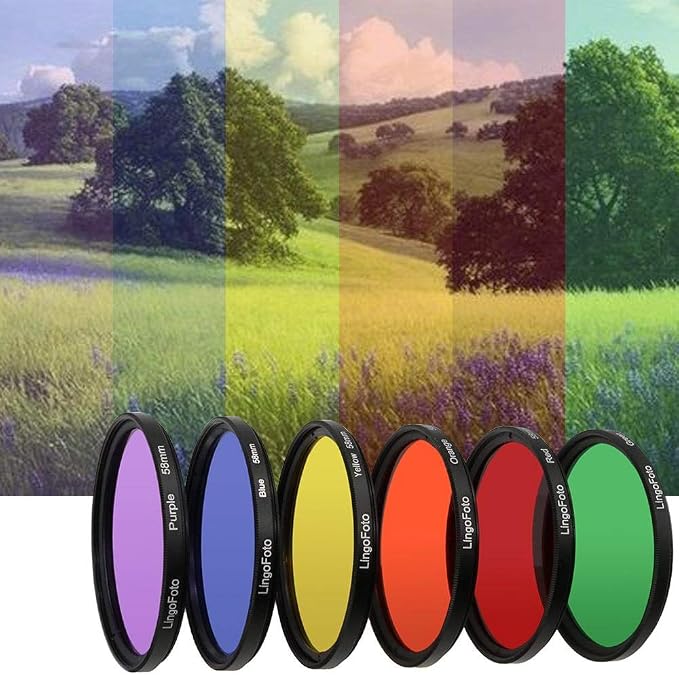 6pcs Round Full Color Lens Filter Set Red Orange Yellow Green Blue Purple+ 6 - Image 5