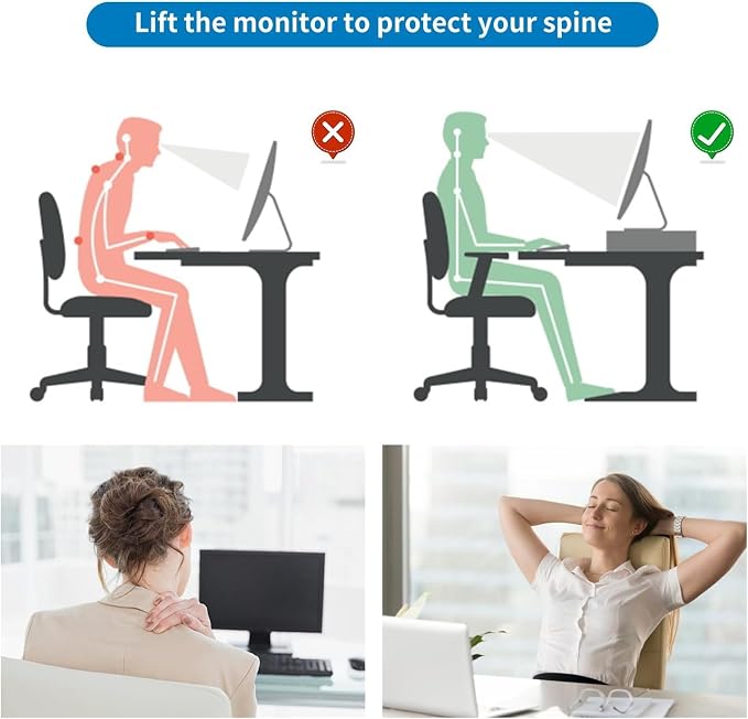 gianotter 2-Tier Metal Monitor Stand Riser, Desk Organizer - Image 4